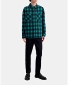 Surchemise à carreaux noirs et verts