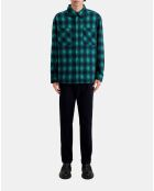 Surchemise à carreaux noirs et verts