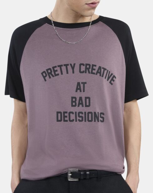 T-shirt à sérigraphie brun