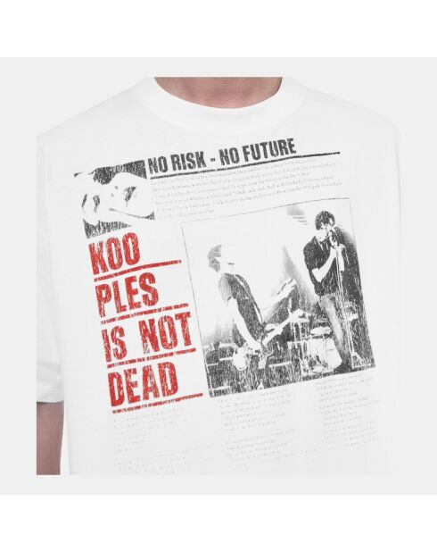 T-shirt à sérigraphie écru