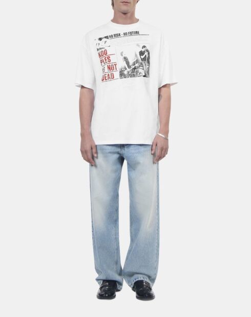 T-shirt à sérigraphie écru