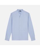 Chemise col officier en popeline bleu ciel