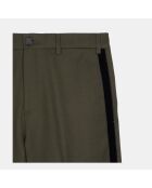 Pantalon large en laine mélangée kaki