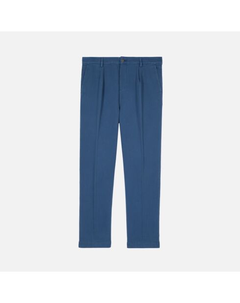 Pantalon droit avec pinces bleu marine