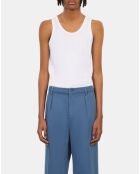 Pantalon droit avec pinces bleu marine