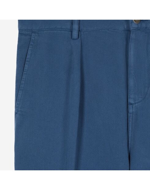 Pantalon droit avec pinces bleu marine