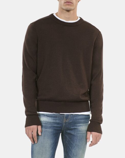 Pull en laine marron