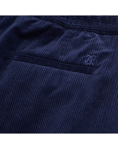 Pantalon bleu marine en velours côtelé