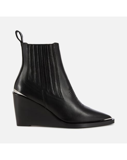 Bottines western en cuir noires