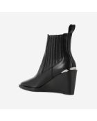 Bottines western en cuir noires