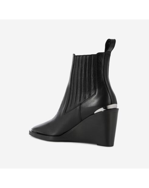 Bottines western en cuir noires