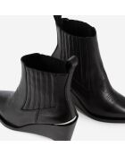 Bottines western en cuir noires