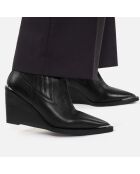 Bottines western en cuir noires