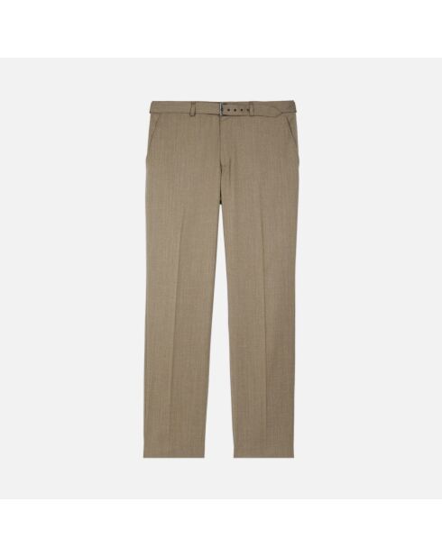 Pantalon de costume en laine marron clair