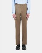 Pantalon de costume en laine marron clair