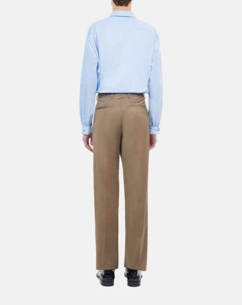 Pantalon de costume en laine marron clair