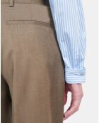 Pantalon de costume en laine marron clair