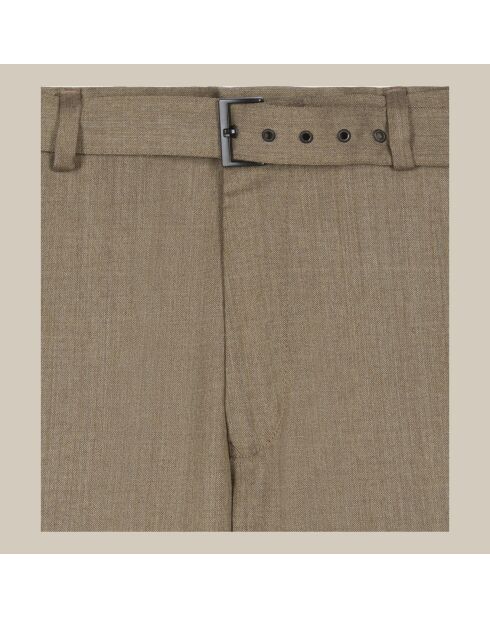 Pantalon de costume en laine marron clair