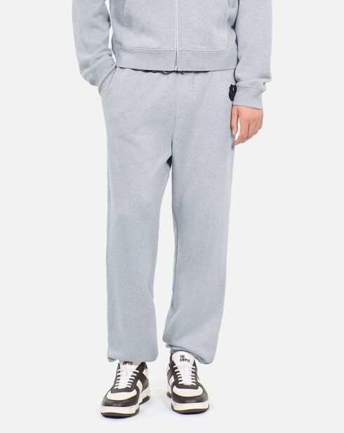Pantalon de jogging avec blason gris mélangé