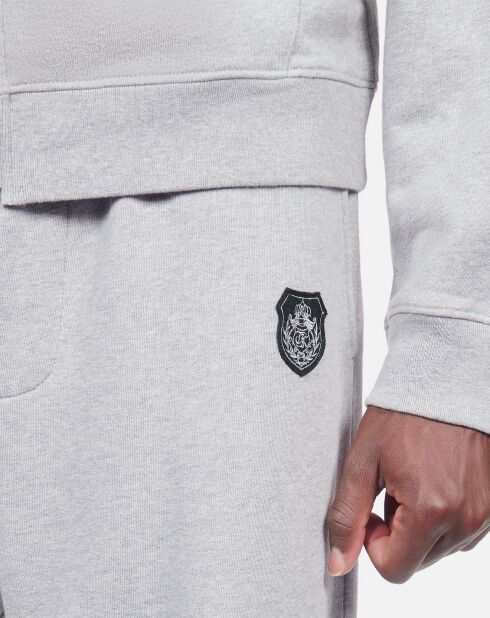 Pantalon de jogging avec blason gris mélangé