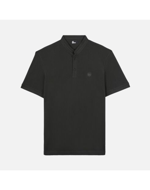 Polo en coton piqué noir