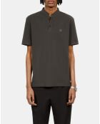 Polo en coton piqué noir