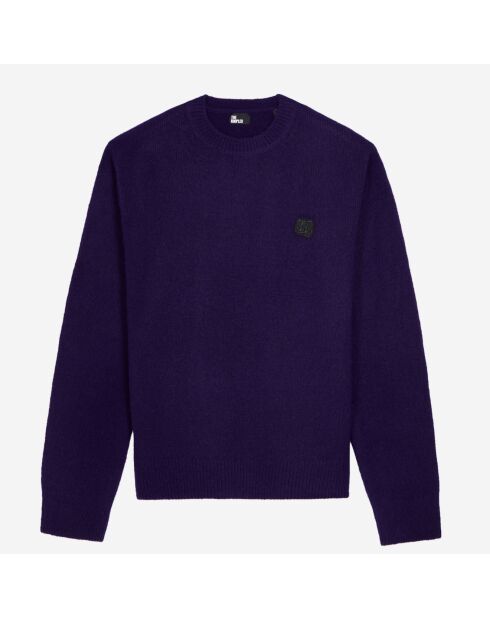 Pull en mélange de laine et alpaga violet