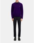 Pull en mélange de laine et alpaga violet