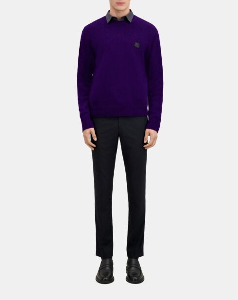 Pull en mélange de laine et alpaga violet