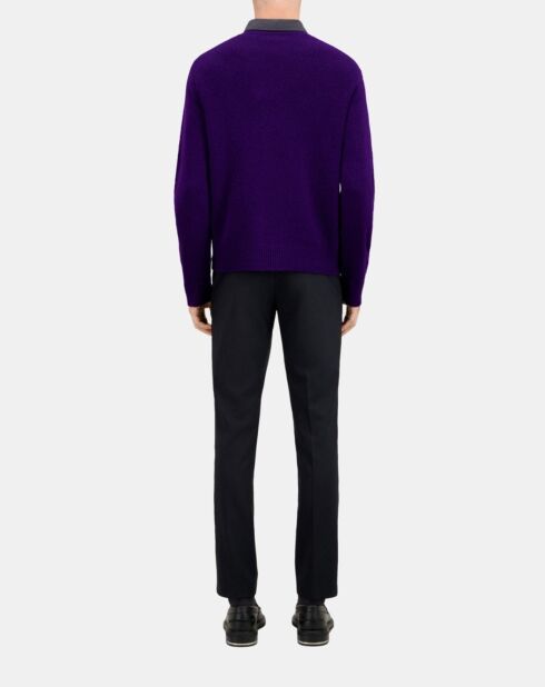 Pull en mélange de laine et alpaga violet