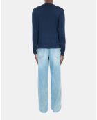 Pull en laine mérinos bleue