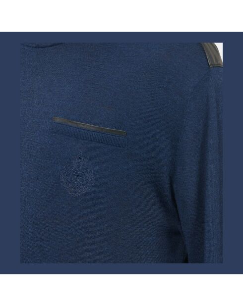 Pull en laine mérinos bleue