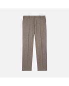Pantalon de costume en laine mélangée marron