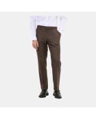 Pantalon de costume en laine mélangée marron