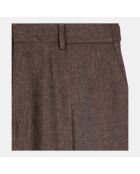 Pantalon de costume en laine mélangée marron