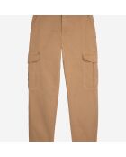 Pantalon cargo en coton beige
