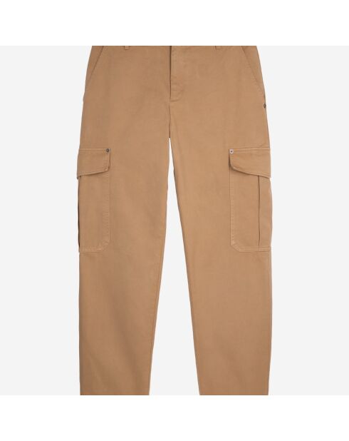 Pantalon cargo en coton beige