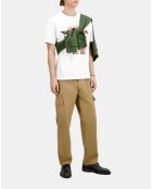 Pantalon cargo en coton beige