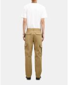 Pantalon cargo en coton beige