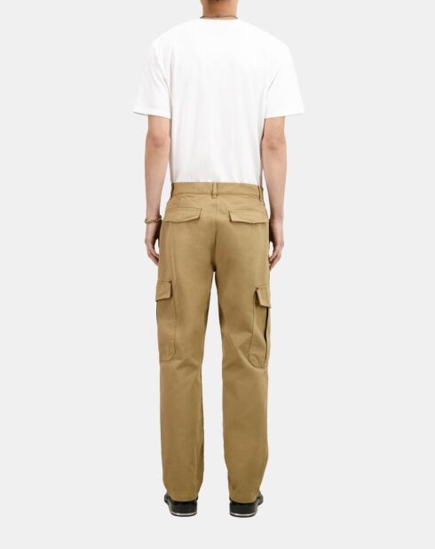 Pantalon cargo en coton beige