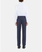 Pantalon de costume Prince de Galles en laine marine