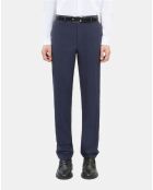 Pantalon de costume Prince de Galles en laine marine