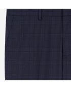 Pantalon de costume Prince de Galles en laine marine