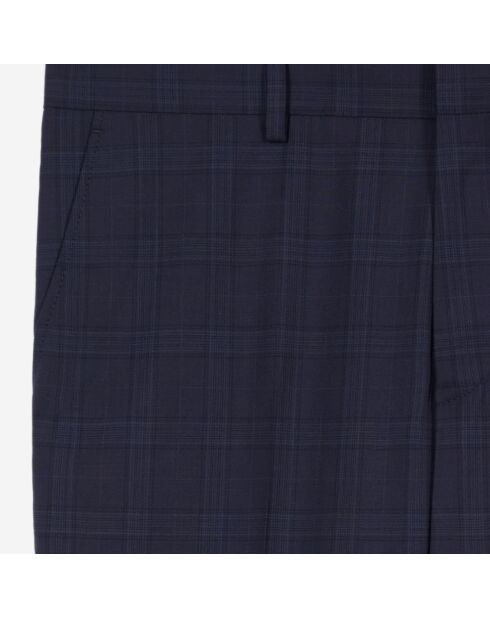 Pantalon de costume Prince de Galles en laine marine