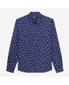 Chemise imprimée bleue