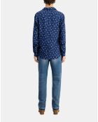 Chemise imprimée bleue