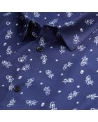 Chemise imprimée bleue