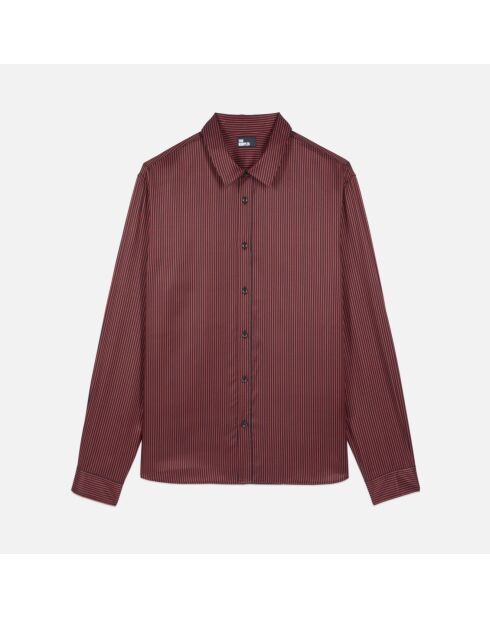Chemise à rayures noire et rouge