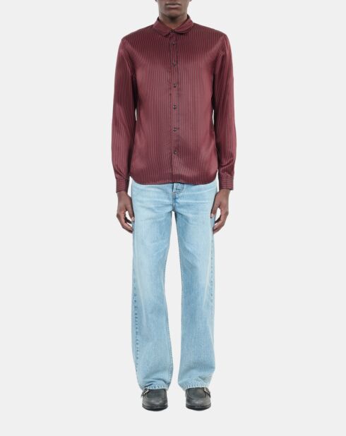 Chemise à rayures noire et rouge