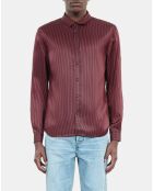 Chemise à rayures noire et rouge